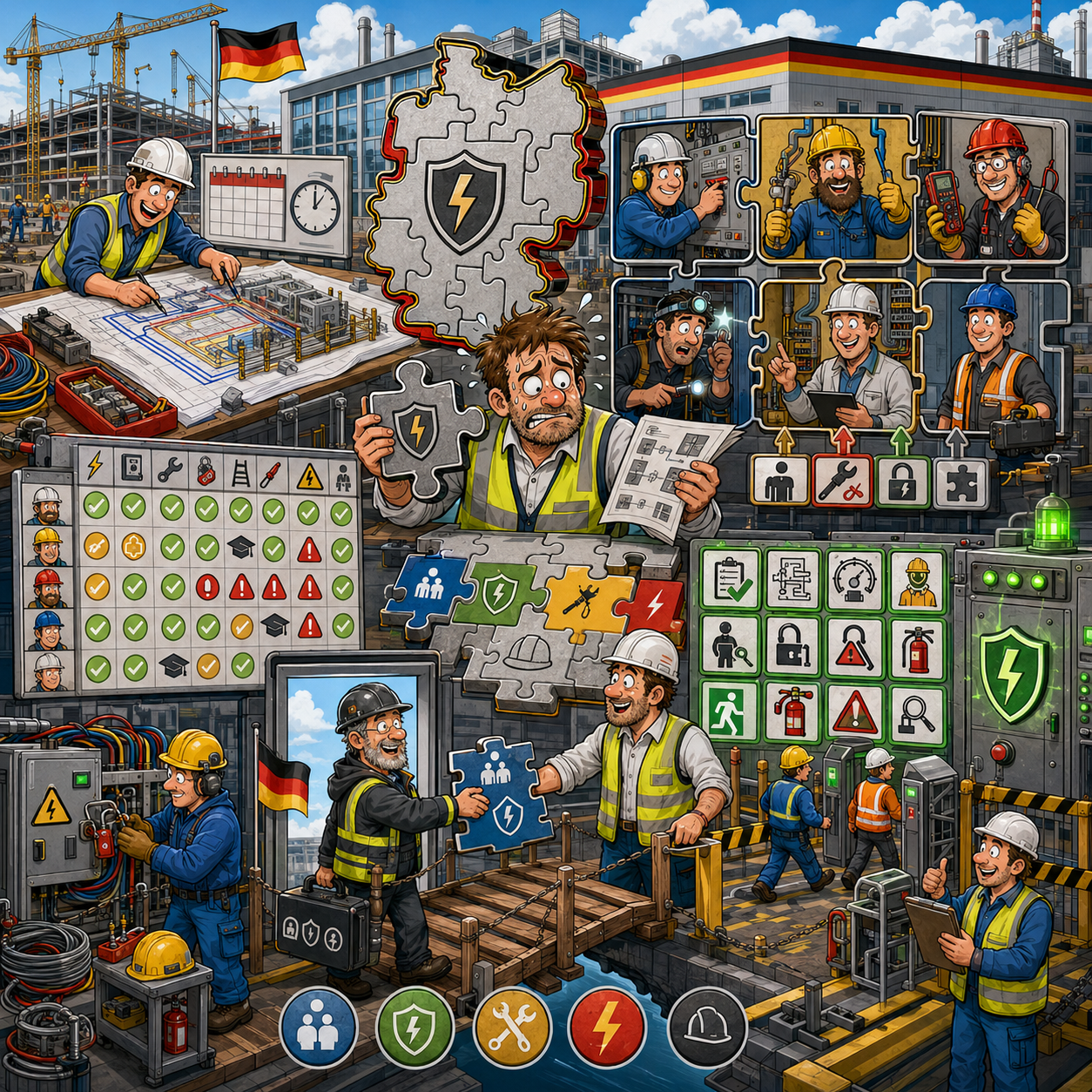 Electricians adpating German Factory